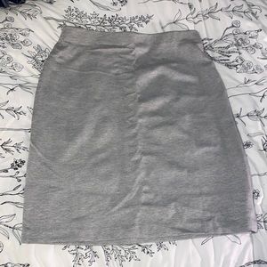 Gray, mid-length pencil skirt